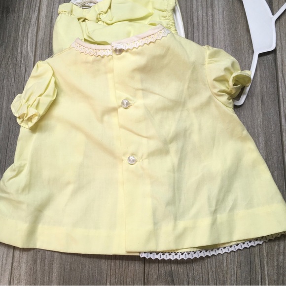 CATTON CANDY Baby Yellow Lace Dress Training Pants CATTON BROS 0-6 Month VTG - Picture 7 of 12